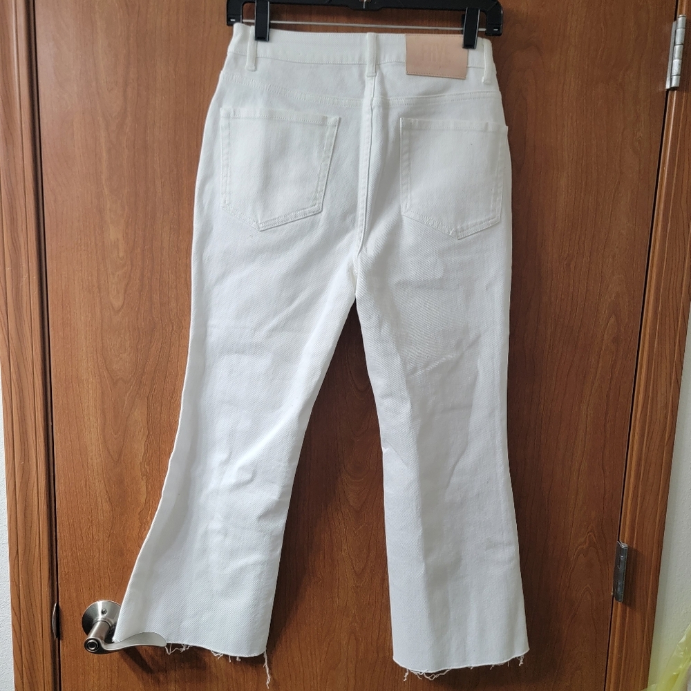 Frye Veronica Crop Boot Jeans Bright White Size 26 - Picture 2 of 8